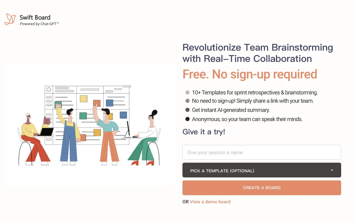 Swift Board: Free AI-Powered Tool for Team Brainstorming & Sprint Planning