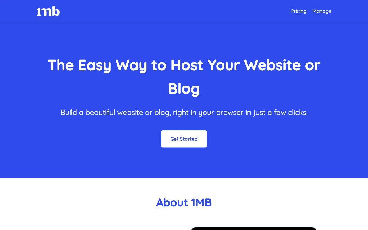 1MB: The AI-Powered Solution for Effortless Website Hosting and Blogging