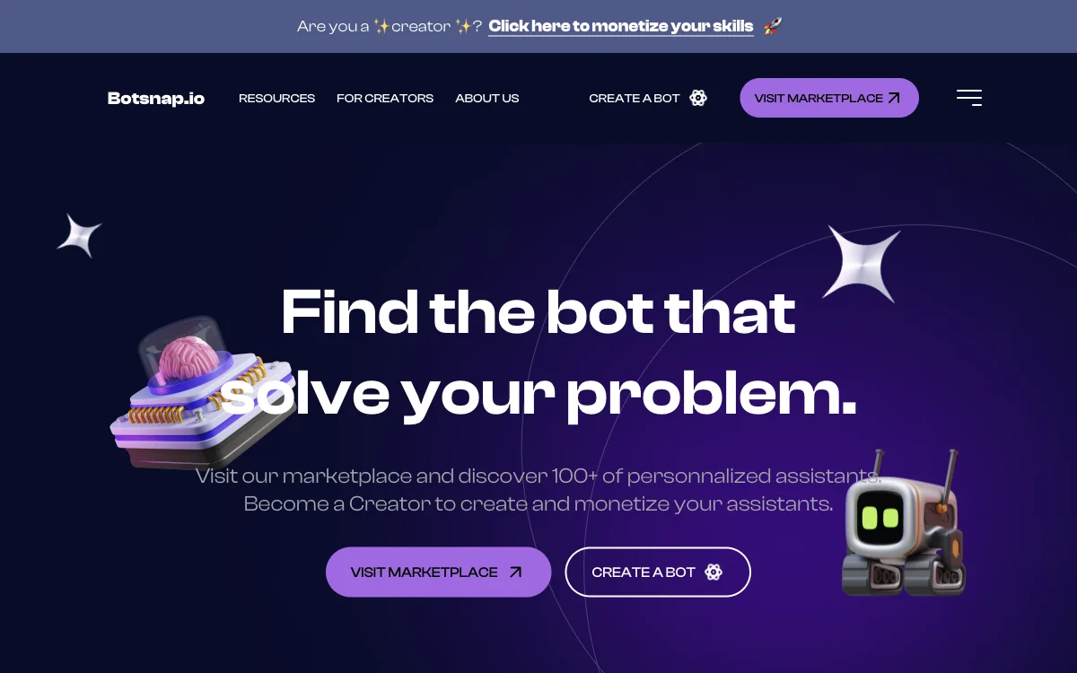 Botsnap.io: Monetize Your Custom AI Assistants with Ease