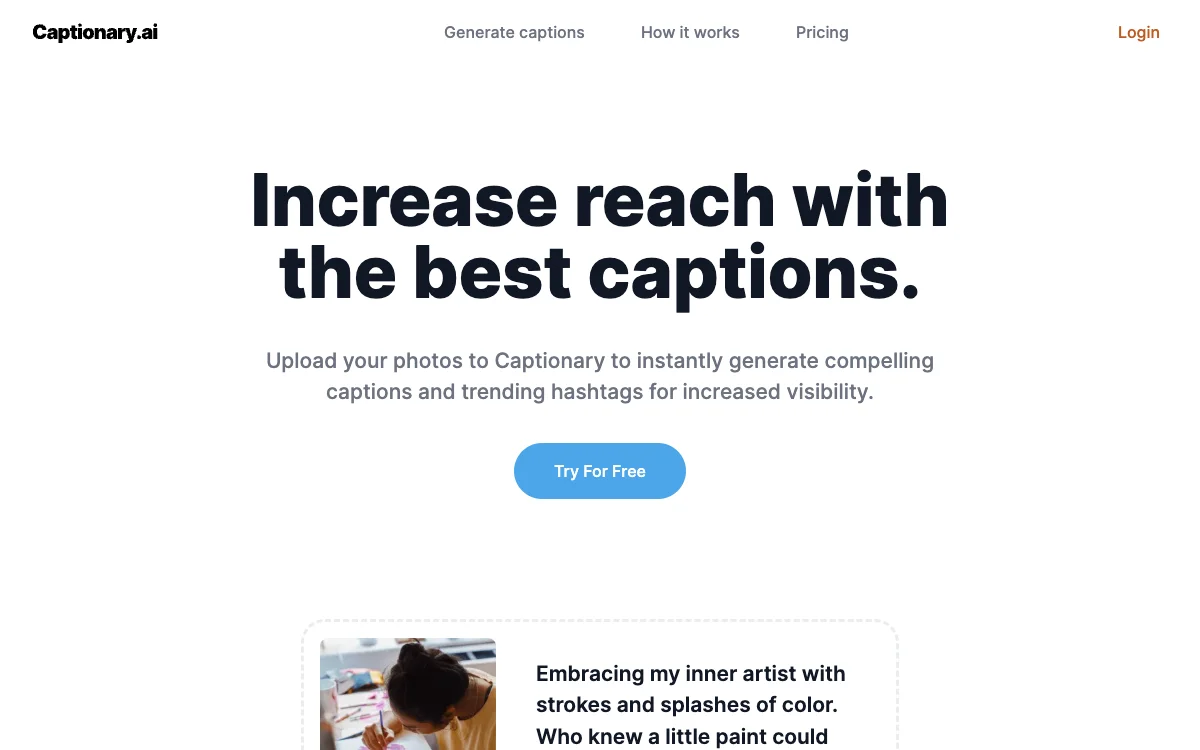 Captionary: Tạo Caption và Hashtag Cho Ảnh Với AI Để Tăng Tầm Truy Cập