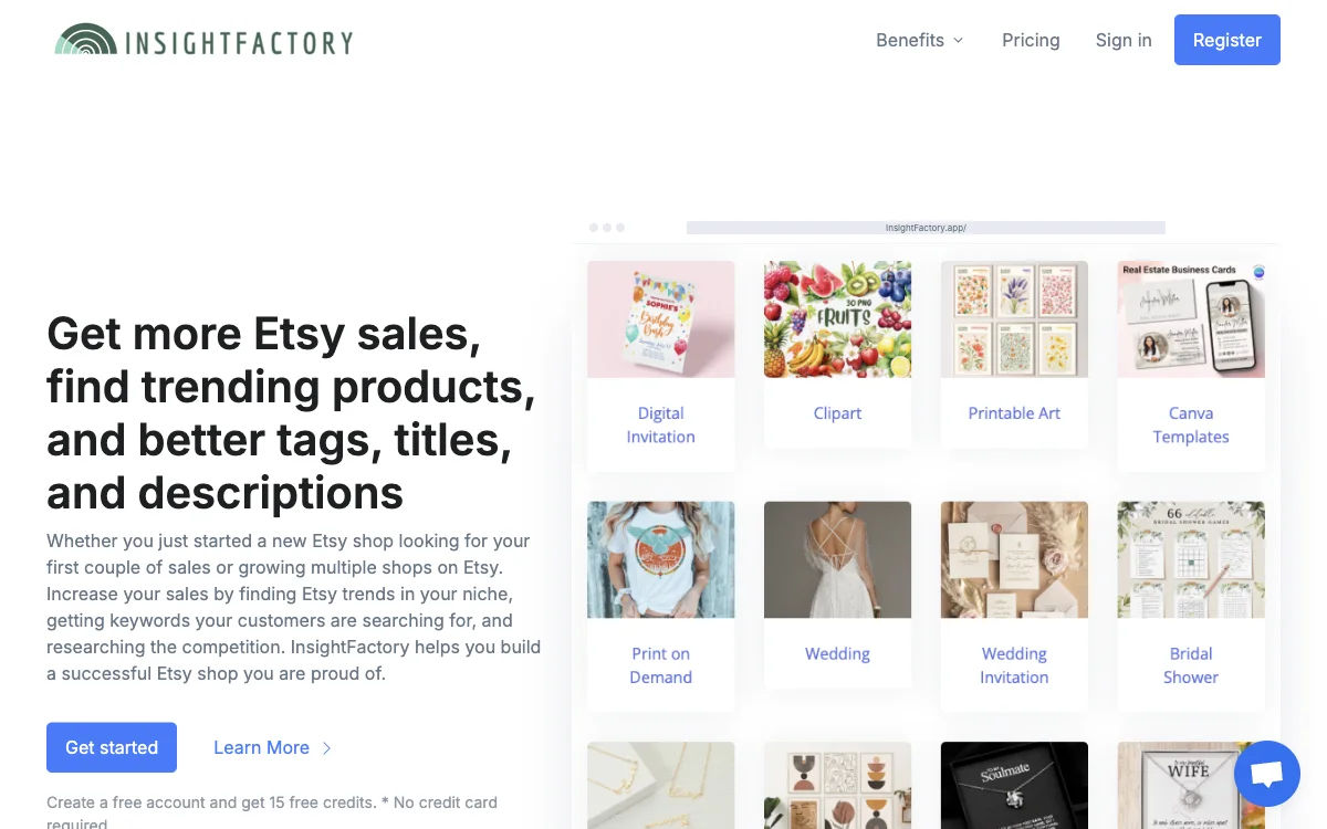 InsightFactory - Tăng Doanh Số Etsy, Tìm Xu Hướng & Thẻ Tốt Hơn