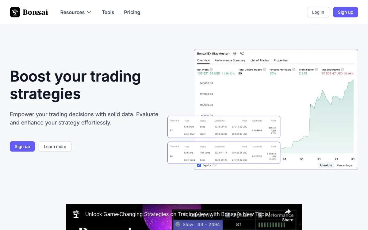 Bonsai - Elevate Your Trading Strategies