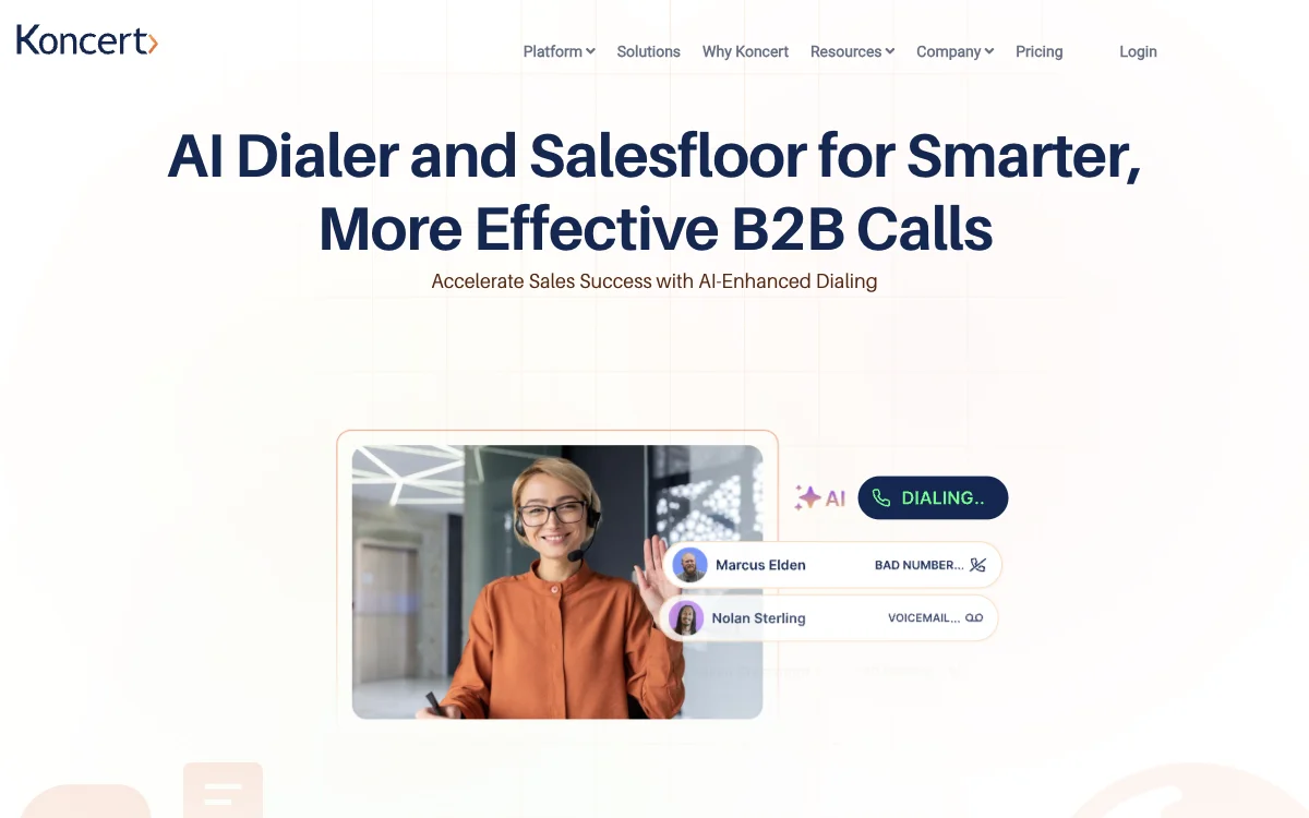 Koncert: AI-Powered Sales Dialer for Enhanced B2B Calls and Sales Success