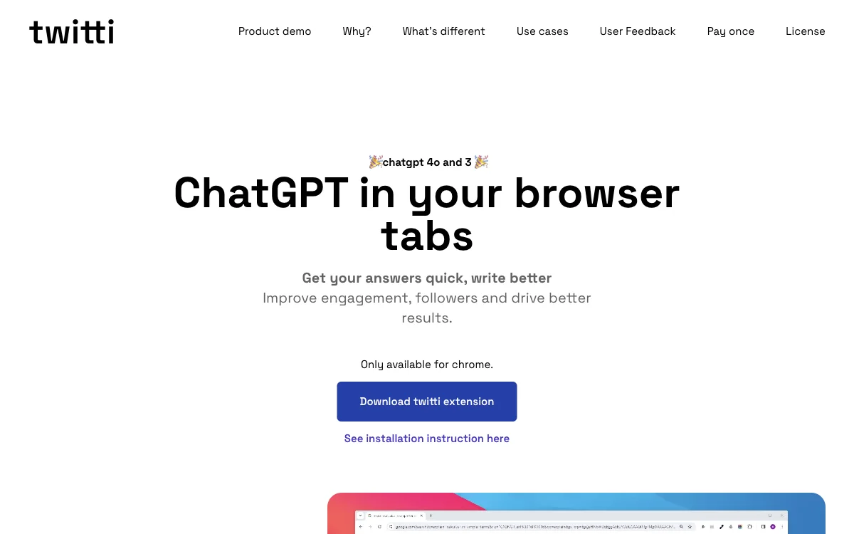 Twitti - AI-Powered Browser Extension for Better Writing and Results