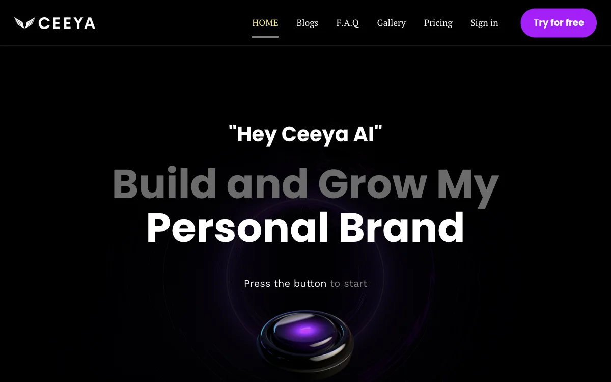 Ceeya AI: Build and Grow Your Personal Brand with AI