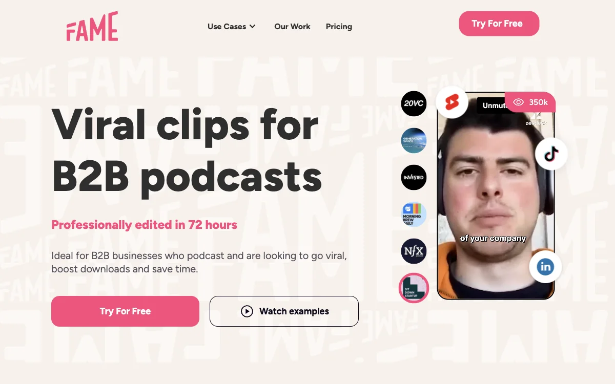 Fame Clips: Premium Podcast Clips for B2B Success