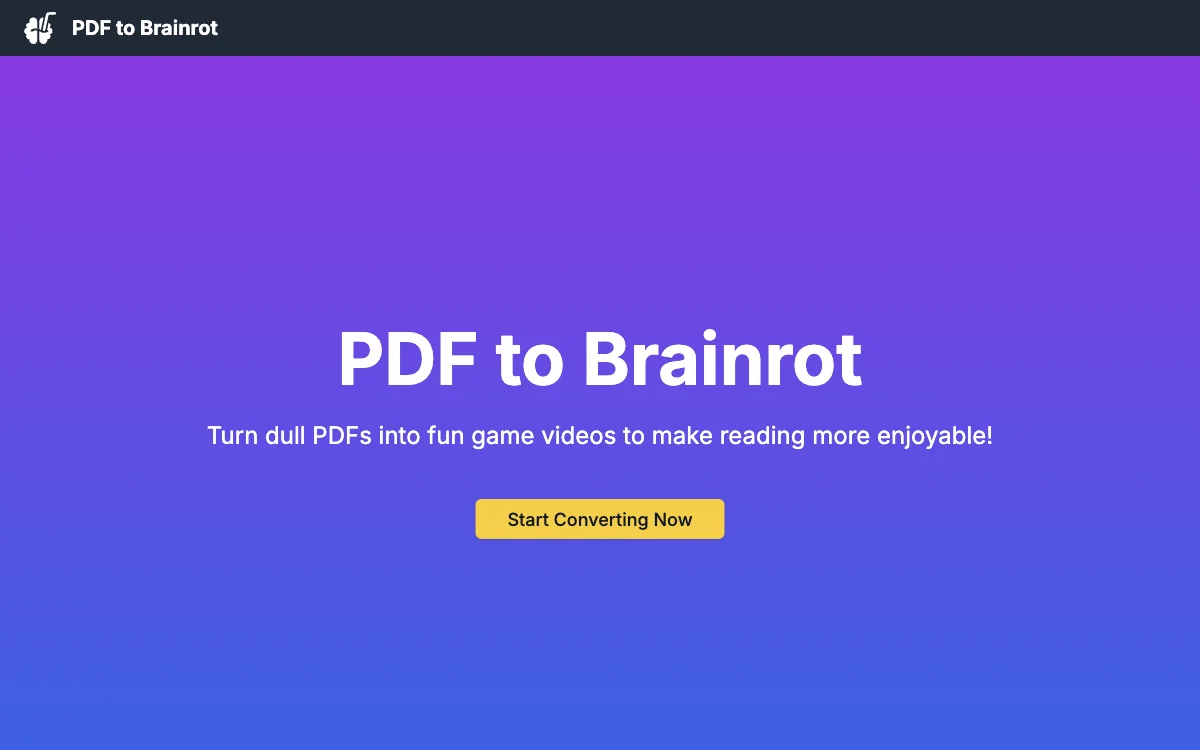 PDF to Brainrot: Convert PDFs into Engaging Videos for Enhanced Learning