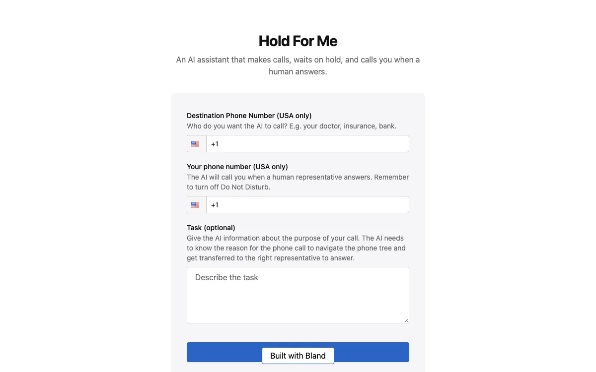 Hold For Me: AI-Powered Call Handling for Convenience