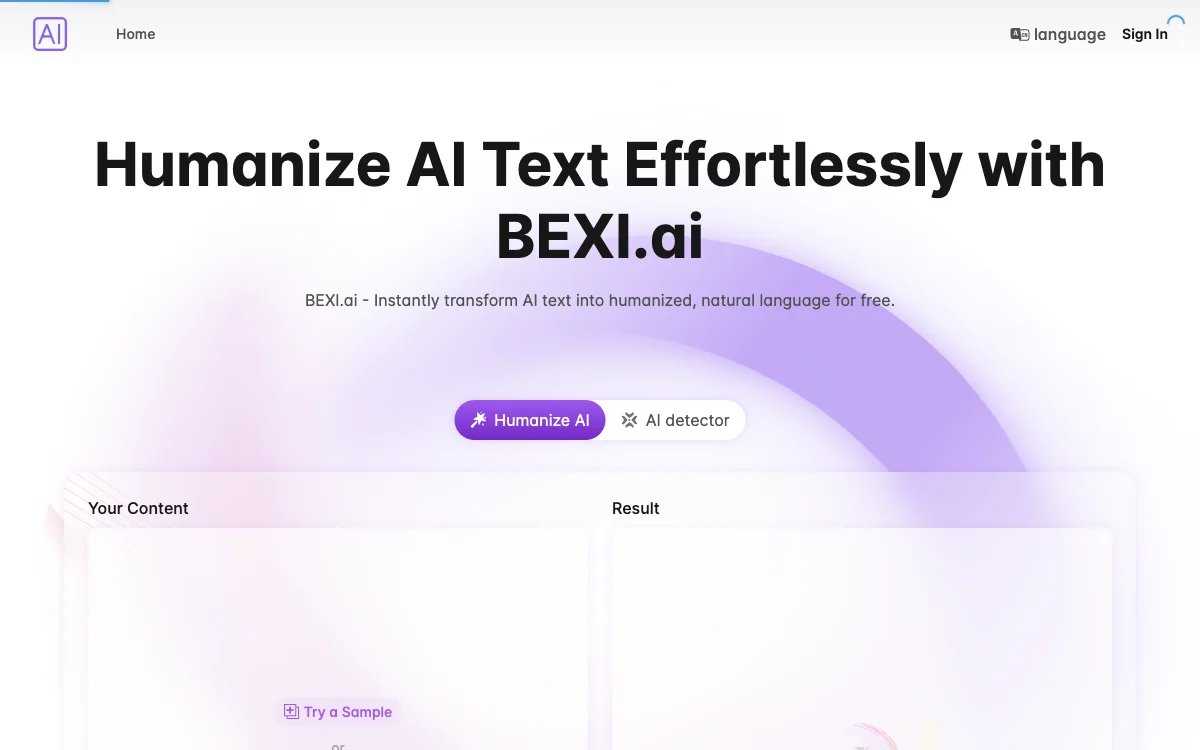 BEXI.ai: Free AI Humanizer for Natural Language Text