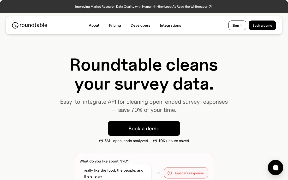 Roundtable: AI-Powered Survey Data Cleaning for Time and Quality Savings