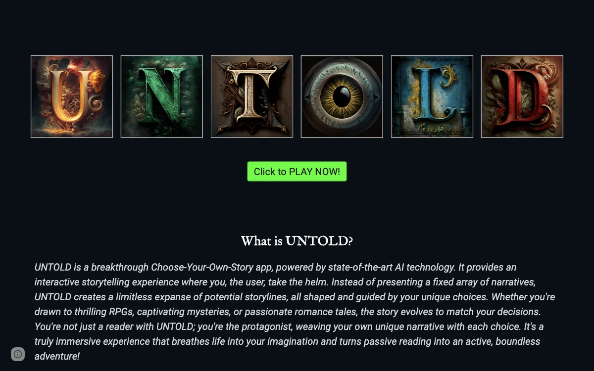 UNTOLD: Revolutionize Your Storytelling with AI