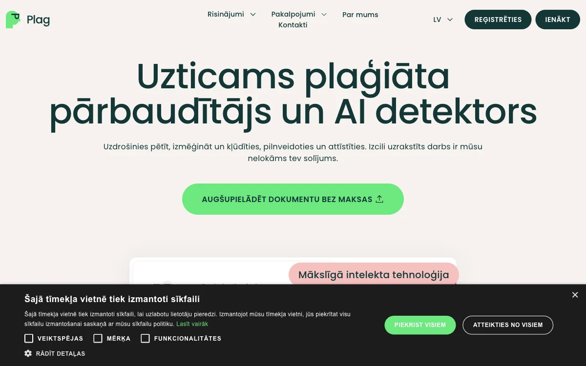 Plag - Novērš plaģiātismu ar AI detektoru