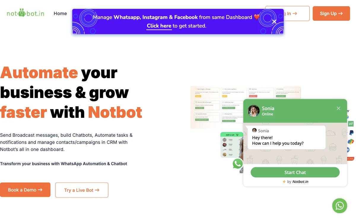 Notbot: Automate Your Business and Boost WhatsApp Engagement with AI