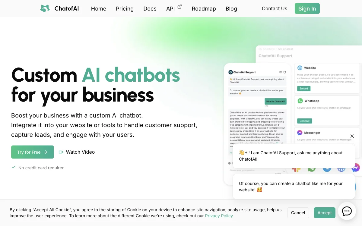 ChatofAI: Custom AI Chatbots to Boost Your Business Efficiency