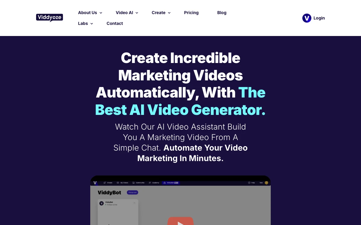 Tạo Video Content Với AI Trong vài giây - ViddyBot