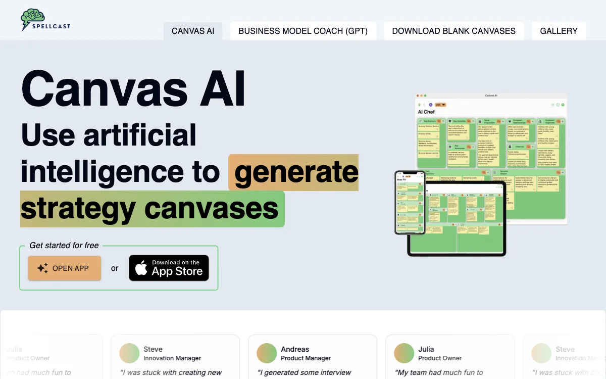 Canvas AI: Your AI-Powered Business Model Innovation Partner