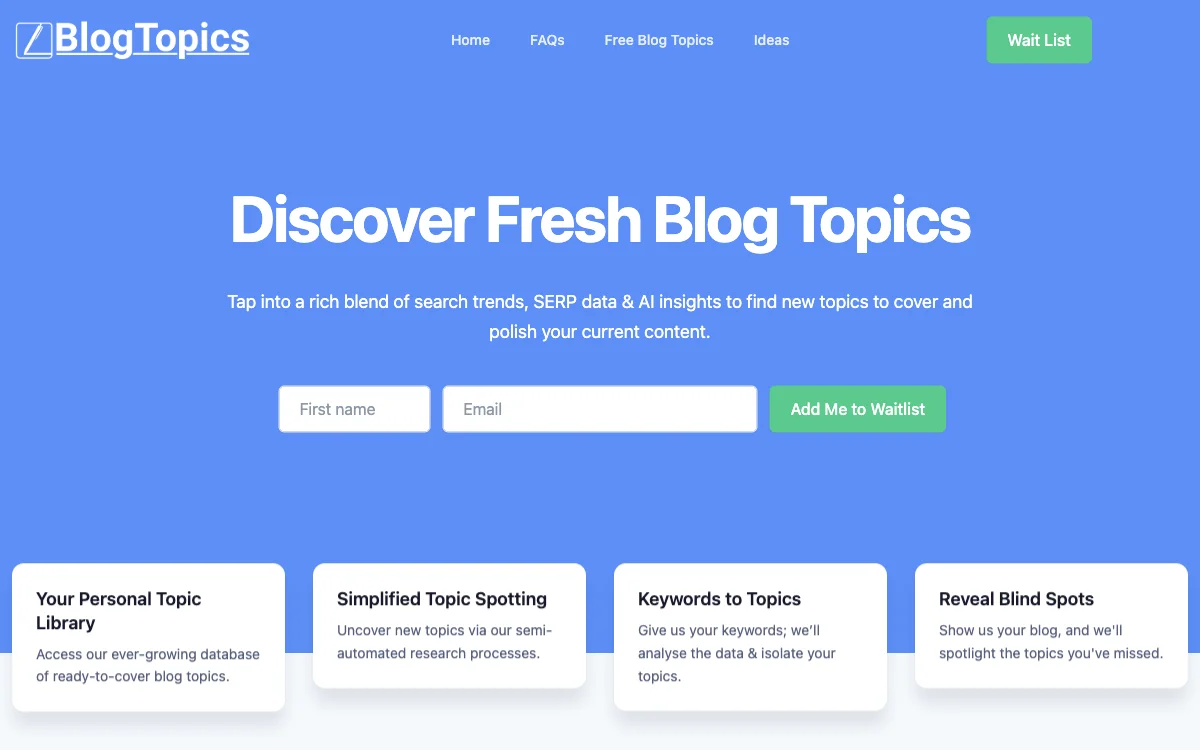 Discover Uncovered Blog Topics with BlogTopics