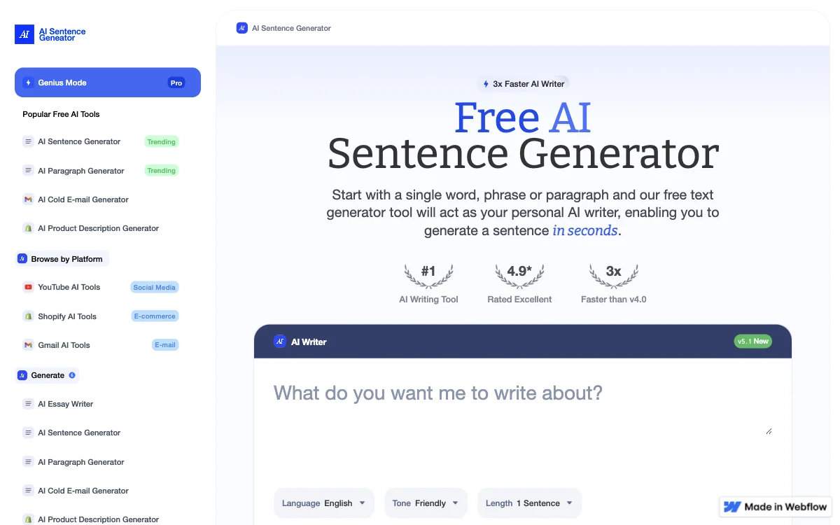 AI Sentence Generator: Free & Efficient Writing Tool