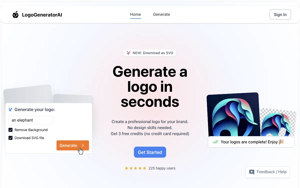 LogoGeneratorAI: Create Professional Logos in Seconds