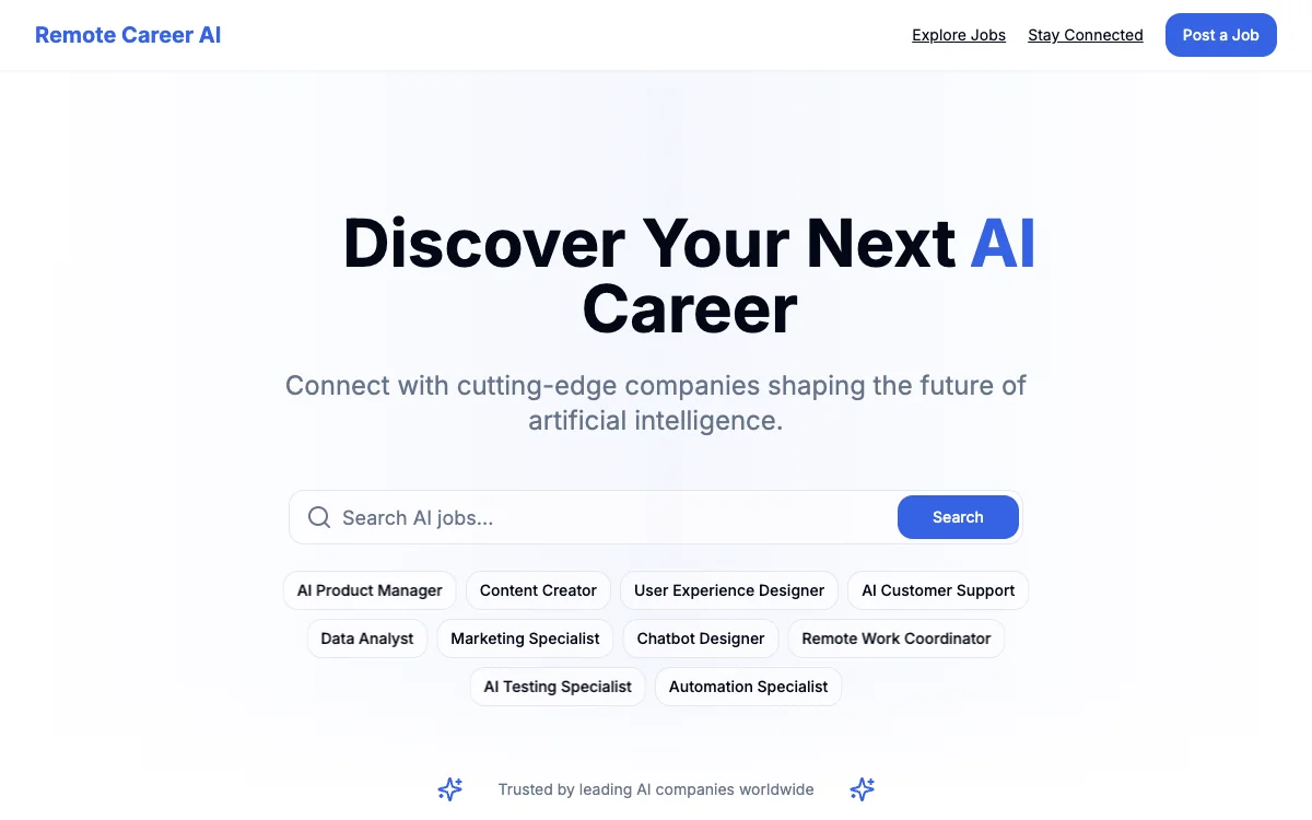 RemoteCareerAI - 全球最佳 AI 工作之选