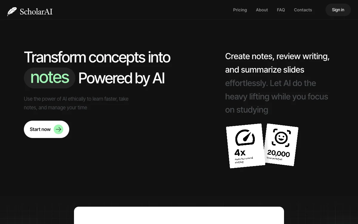 ScholarAI: The AI Note Generating Tool for Faster Learning and Time Management