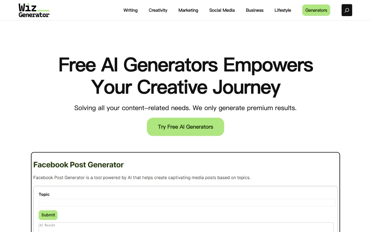 Free AI Generators: Meeting All Your Content Needs