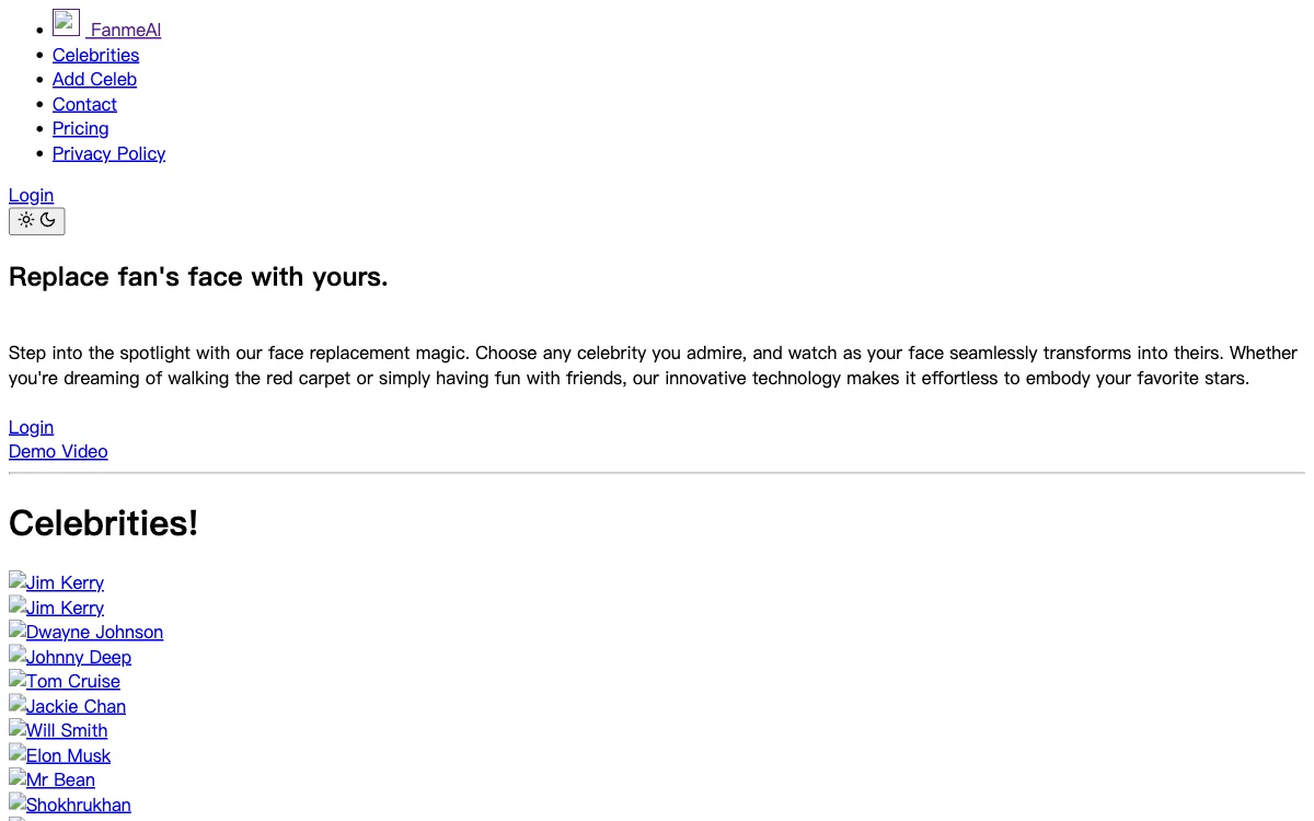 FanmeAI - 轻松将您的脸替换成任何名人的脸
