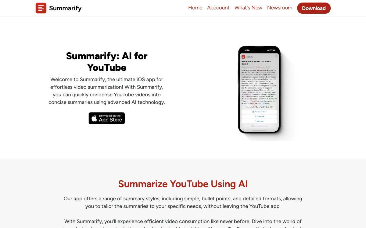 Summarify: AI-Powered YouTube Summarizer for Effortless Video Insights