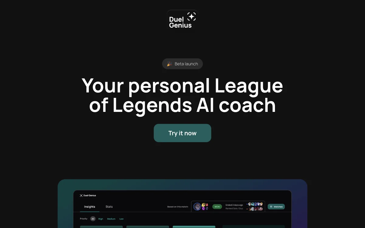 DuelGenius: Your AI-Powered League of Legends Coaching for Better Gameplay