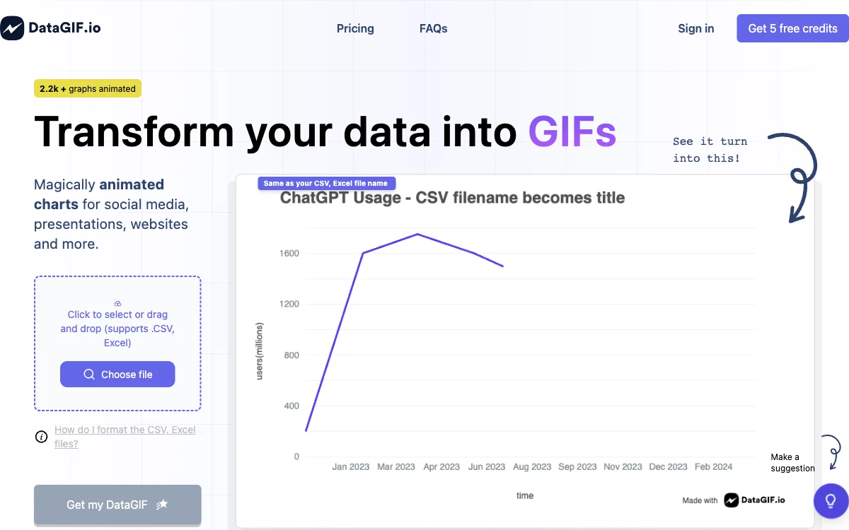 DataGIF.io：AI驱动的数据动画图表制作工具，提升各平台展示效果