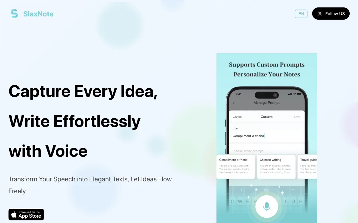 SlaxNote: Effortlessly Transform Speech into Smart Notes for Enhanced Writing