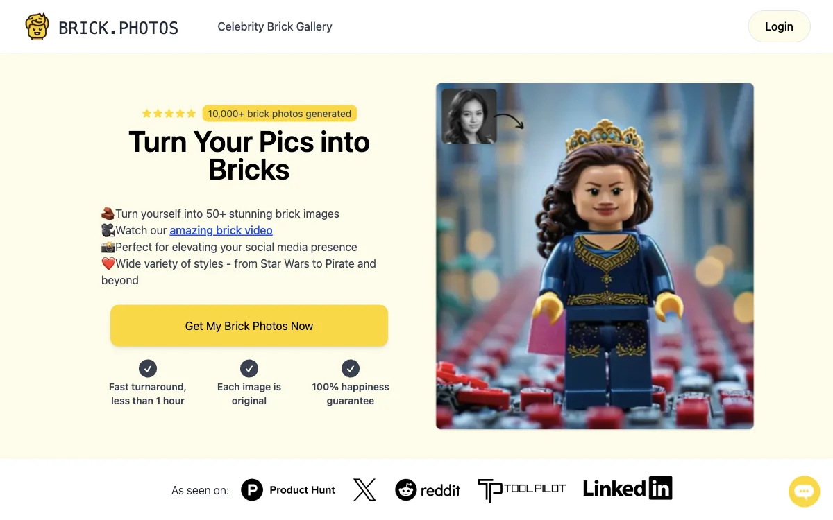 Brick.Photos: Transform Your Pics into Stunning Brick Art