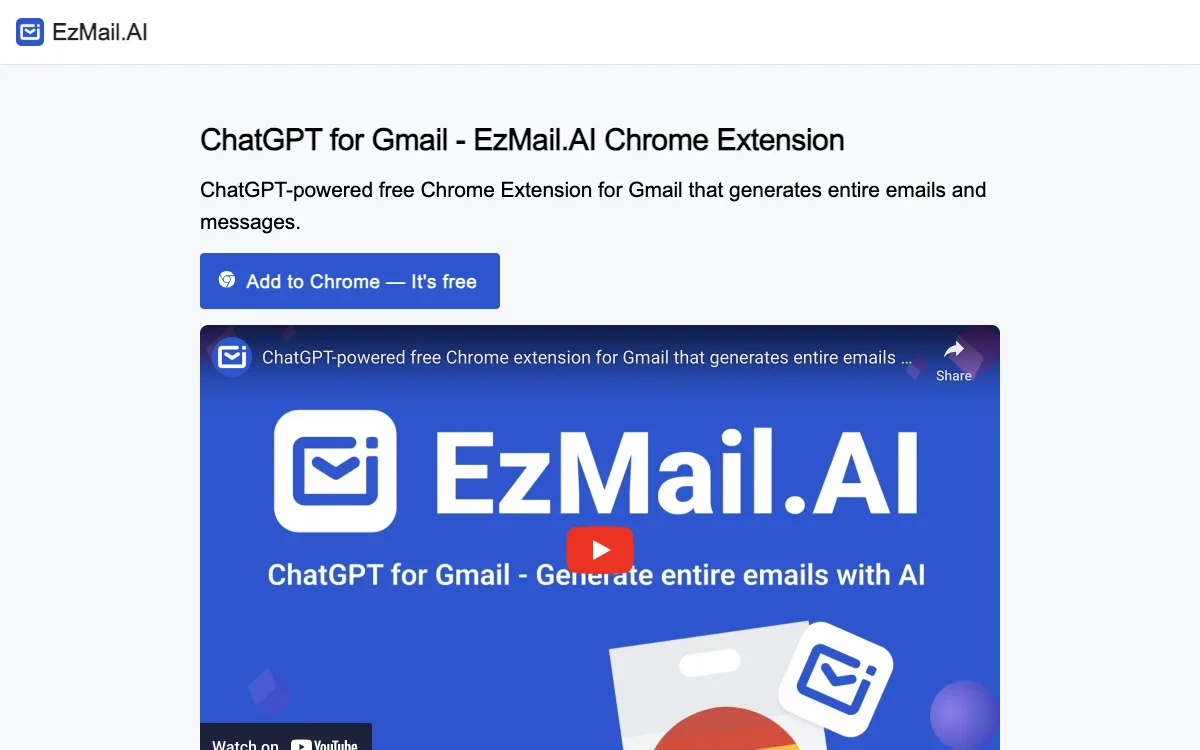 EzMail.AI: Revolutionize Gmail Communication with AI