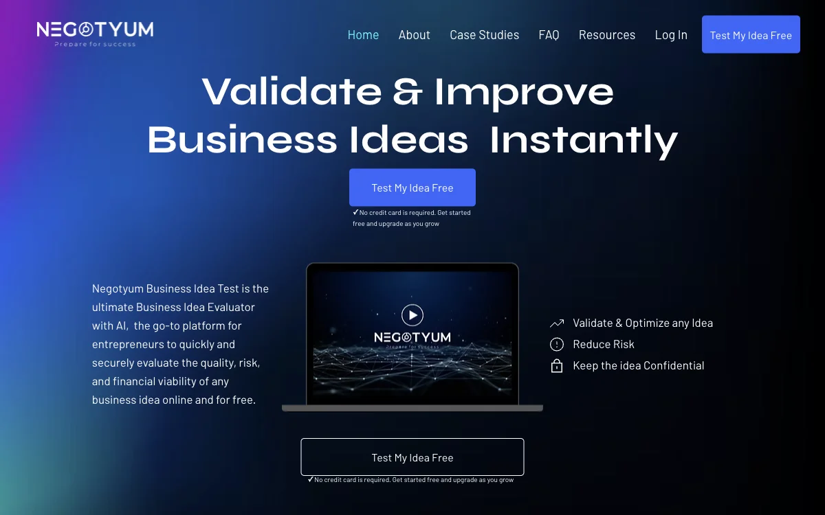 Negotyum Business Idea Test: Evaluate and Improve Your Business Ideas with AI