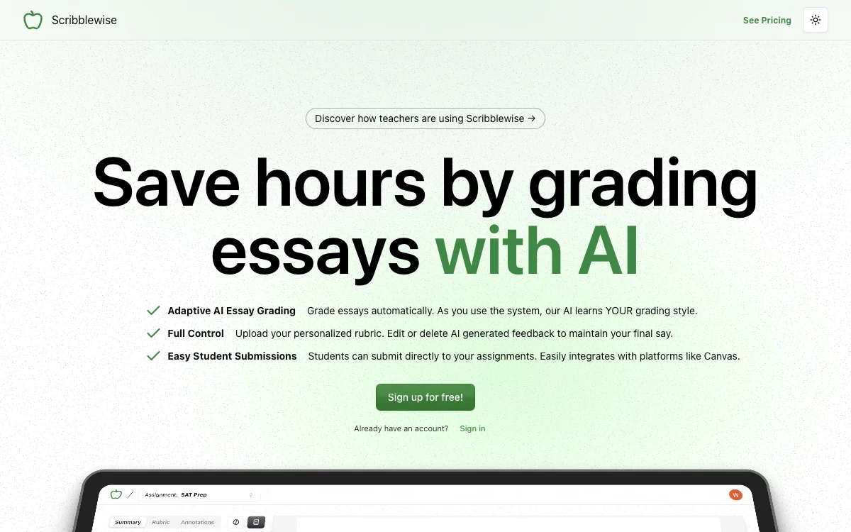 Scribblewise: Streamlining Essay Grading with AI