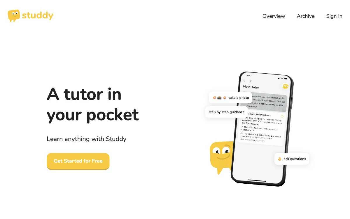 Studdy AI: Pocket-Sized AI Tutor for Academic Success