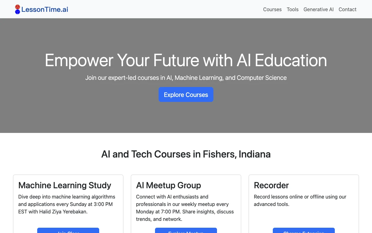 Expert AI & Computer Science Lessons with LessonTime.AI