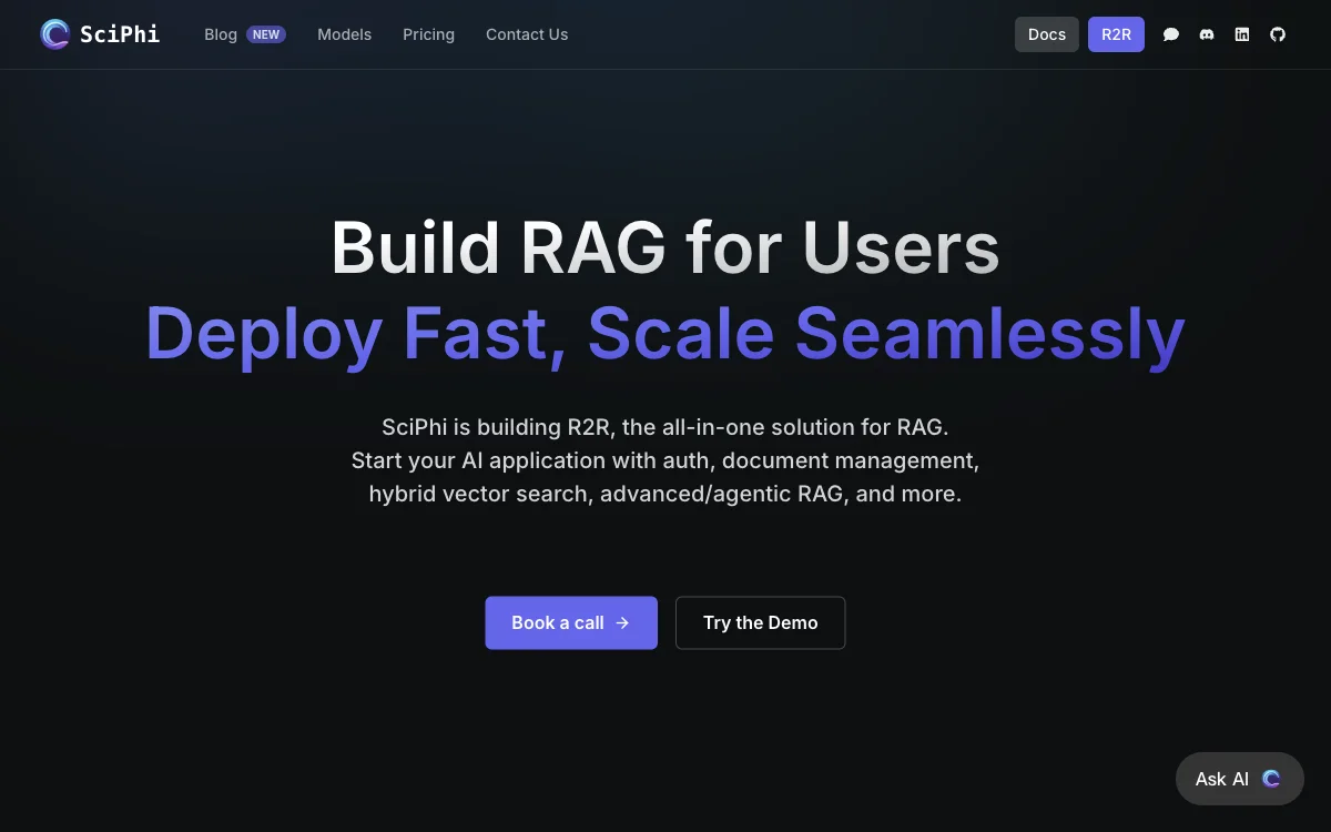 SciPhi+R2R: Build, Deploy, and Optimize RAG in Production for Quick and Seamless AI-powered Responses