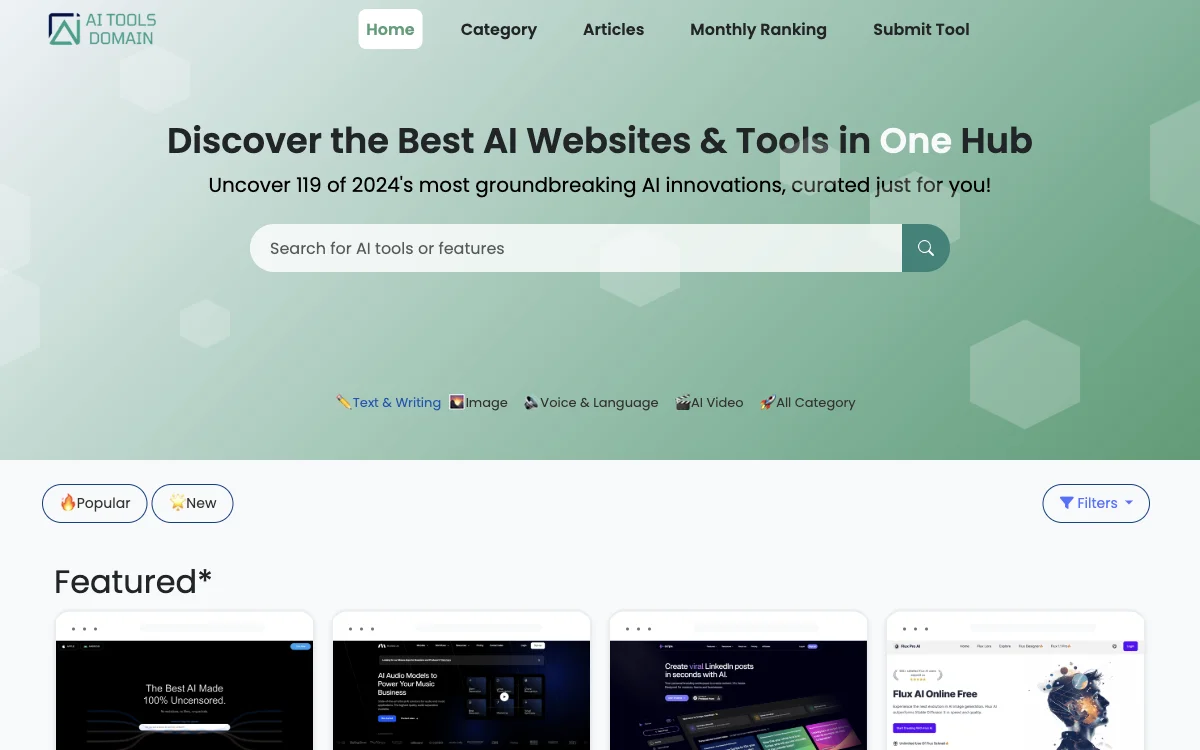 Discover Groundbreaking AI Tools in One Hub