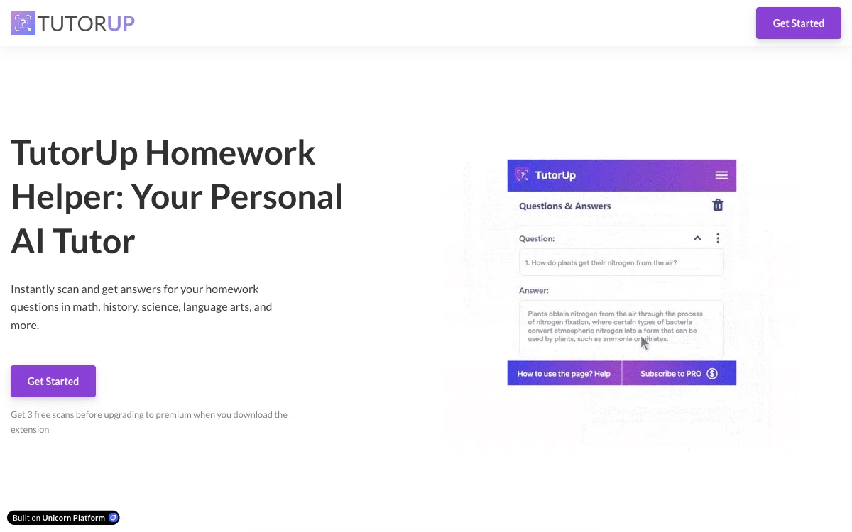 TutorUp Homework Helper: Your AI-Powered Study Aid for Instant Homework Assistance