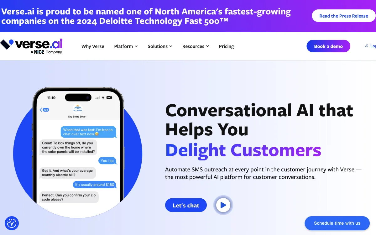 Verse.ai: Conversaciones SMS impulsadas por IA para convertir leads