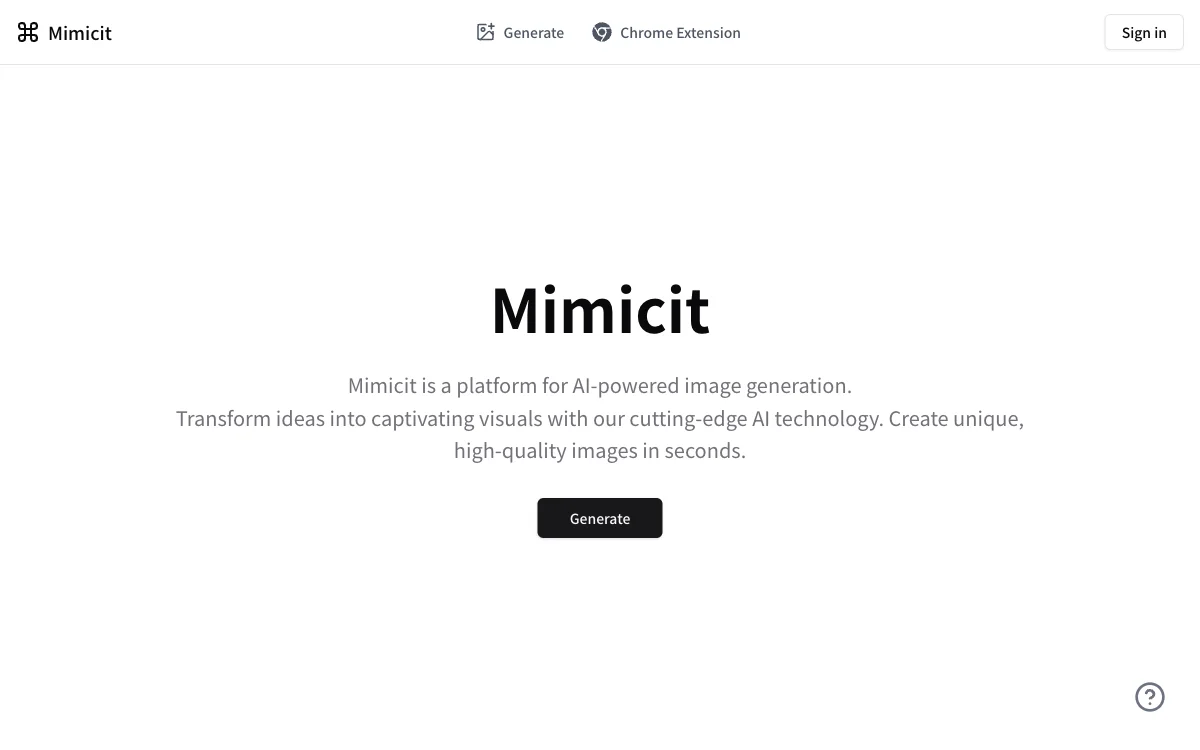 Mimicit：AI驱动的图像生成平台，快速将创意转化为视觉内容