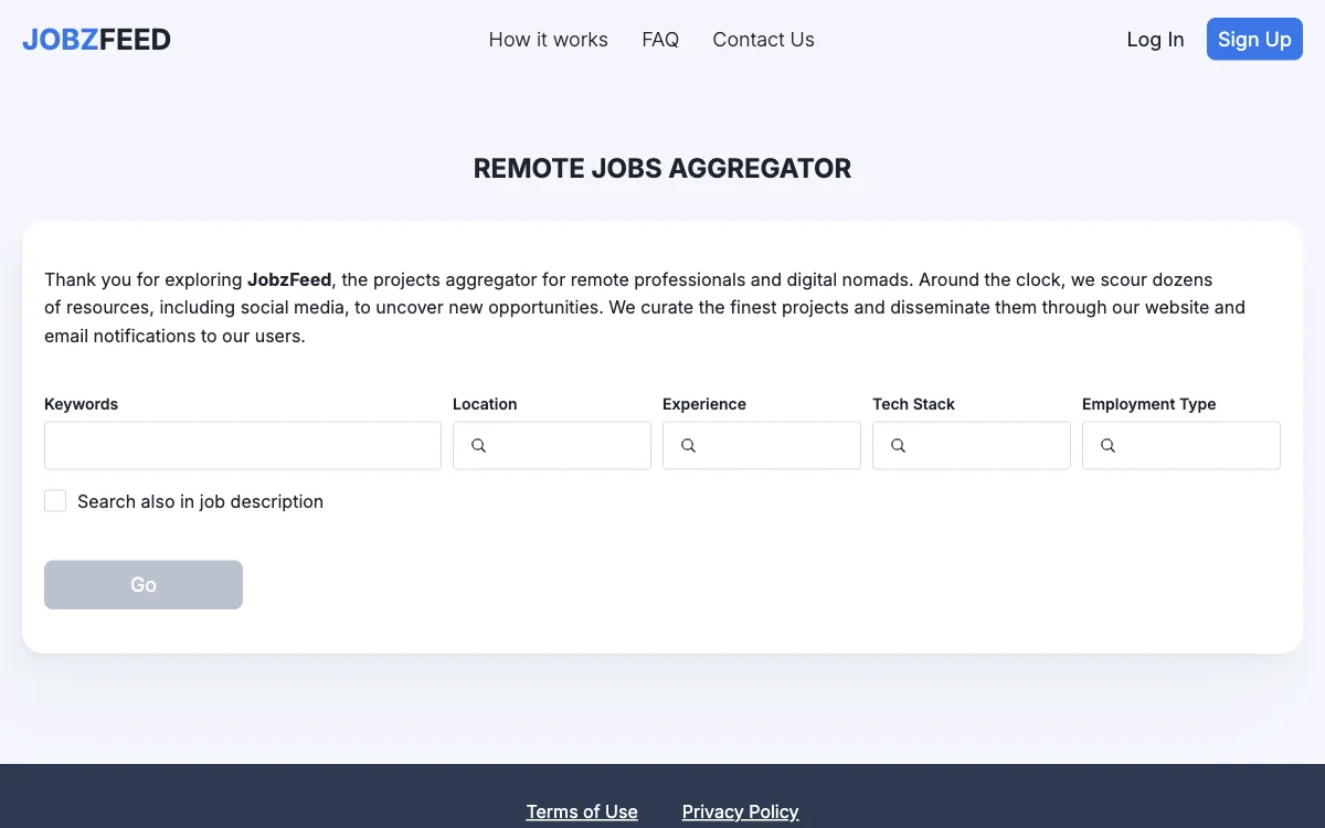 JobzFeed - 远程工作机会的AI驱动聚合平台