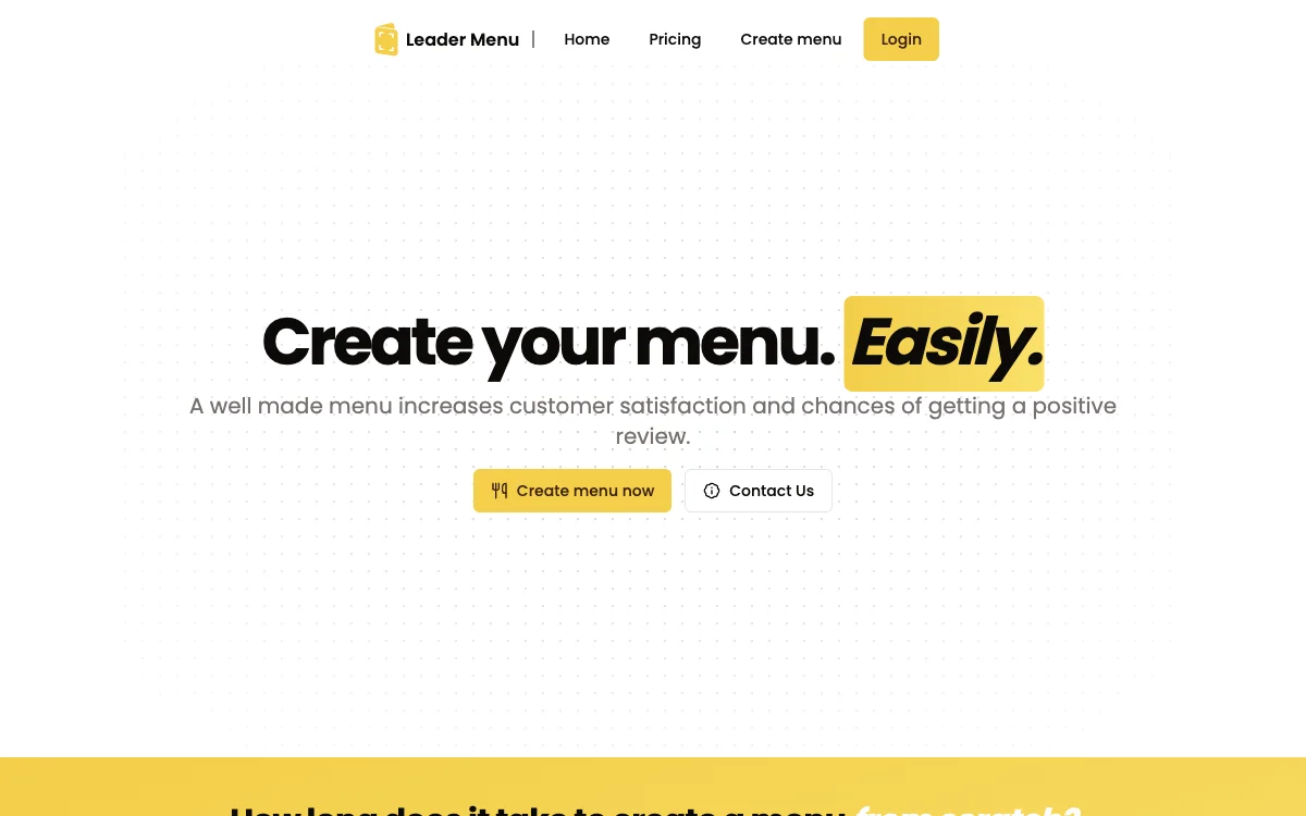 Leader Menu: AI-Powered Menu Creation for Success