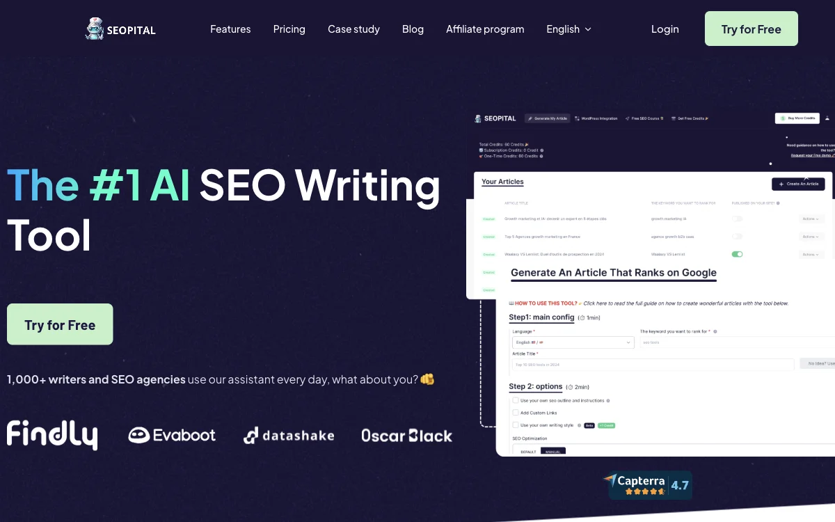 SEOpital - The Ultimate AI SEO Writing Tool for Enhanced Content Creation