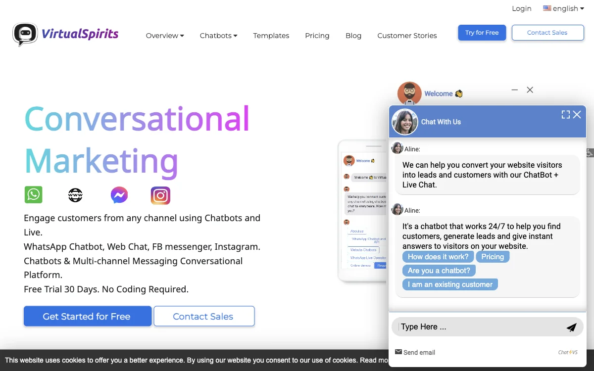 VirtualSpirits: AI-Powered Chatbots for Enhanced Customer Engagement