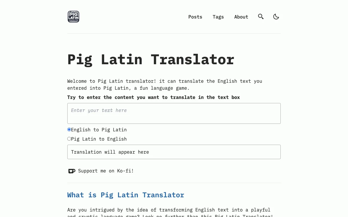 Pig Latin Translator: Easily Translate English to Pig Latin for Fun