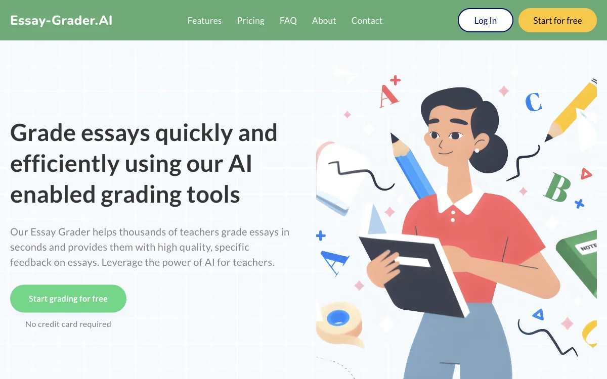 Essay-Grader.AI: Бесплатная оценка сочинений с использованием ИИ для учителей