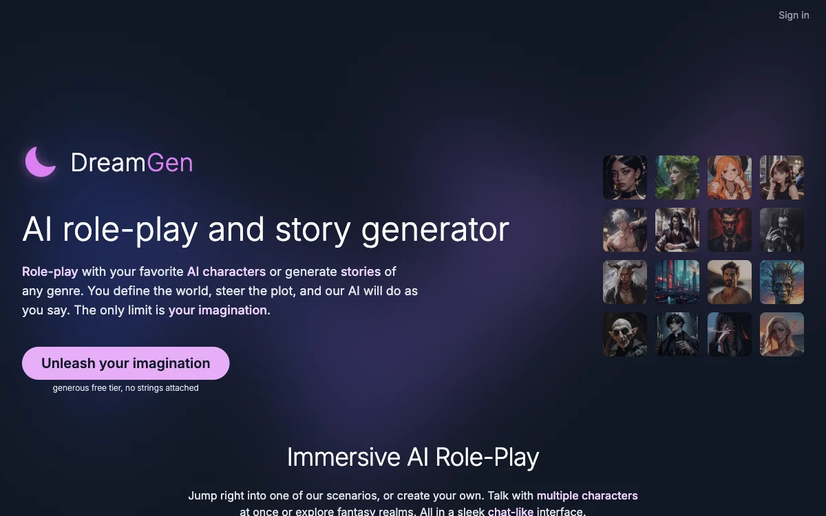 Unleash Creativity with DreamGen's AI Role-Play & Story Generator