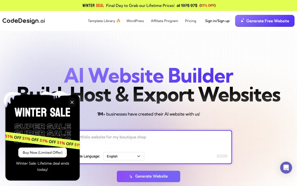 CodeDesign.ai: The AI Website Builder for Effortless Website Creation